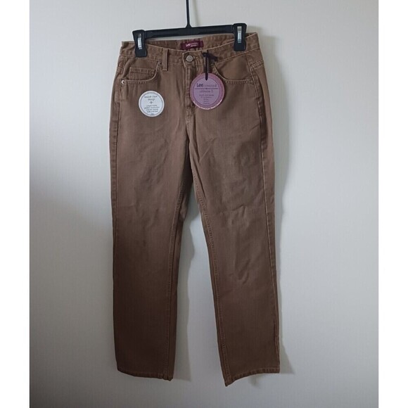Vintage Lee Riveted Jeans Mid Rise Easy Fit Straight Leg Camel Size 6 NWT - Picture 1 of 10